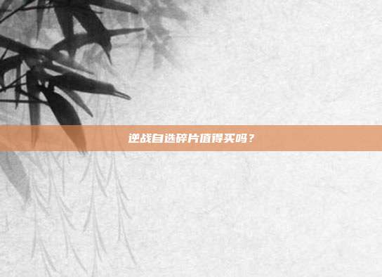 逆战自选碎片值得买吗?