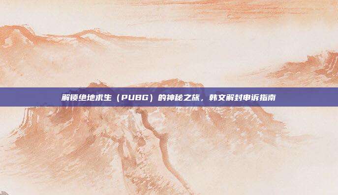 解锁绝地求生(PUBG)的神秘之旅,韩文解封申诉指南