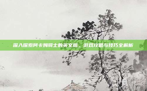 深入探索阿卡姆骑士的英文版,游戏攻略与技巧全解析