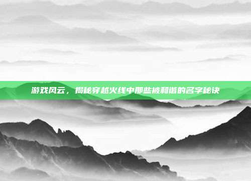 游戏风云,揭秘穿越火线中那些被和谐的名字秘诀