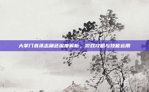 大掌门袁承志角色深度解析,游戏攻略与技能运用
