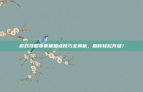 游戏攻略乖乖猪加点技巧全解析,助你轻松升级!