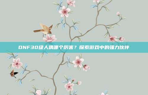 DNF30级人偶哪个厉害?探索游戏中的强力伙伴