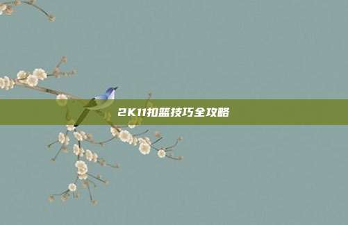 2K11扣篮技巧全攻略