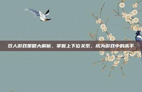 双人游戏策略大解析，掌握上下位关系，成为游戏中的高手
