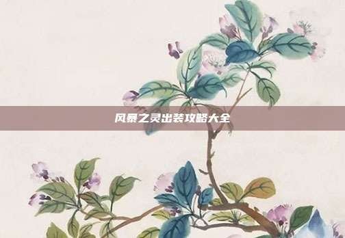 风暴之灵出装攻略大全