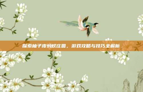 探索柚子皮蚂蚁庄园,游戏攻略与技巧全解析
