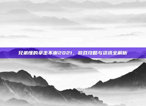兄弟懂的拿走不谢2021,游戏攻略与资讯全解析