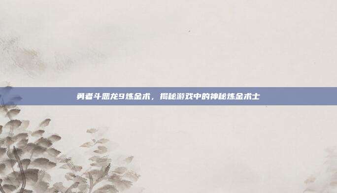 勇者斗恶龙9炼金术,揭秘游戏中的神秘炼金术士