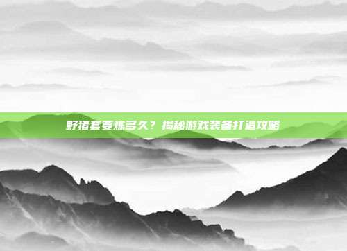 野猪套要炼多久?揭秘游戏装备打造攻略