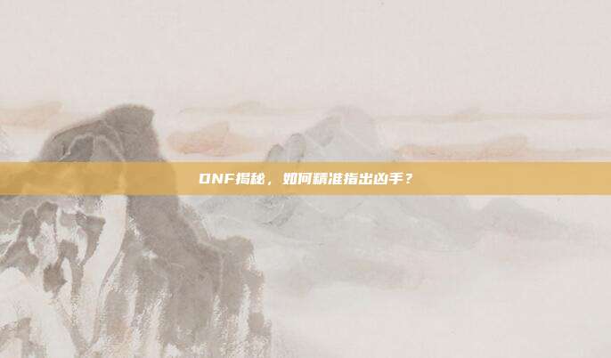 DNF揭秘，如何精准指出凶手？