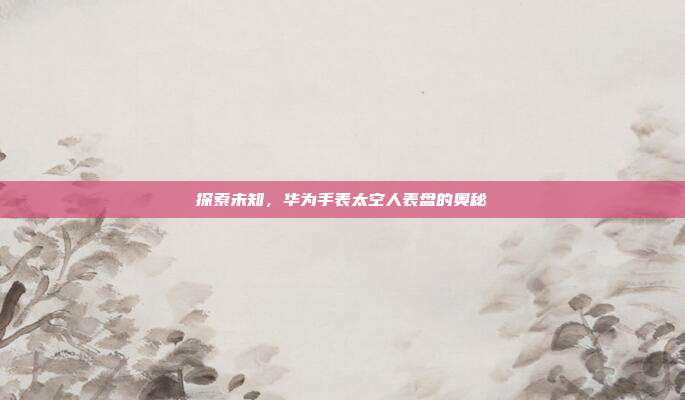 探索未知,华为手表太空人表盘的奥秘