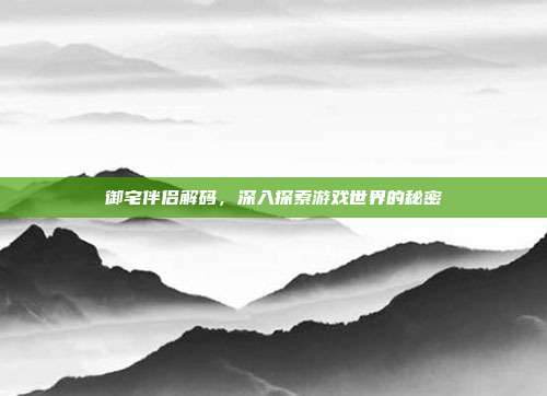 御宅伴侣解码,深入探索游戏世界的秘密