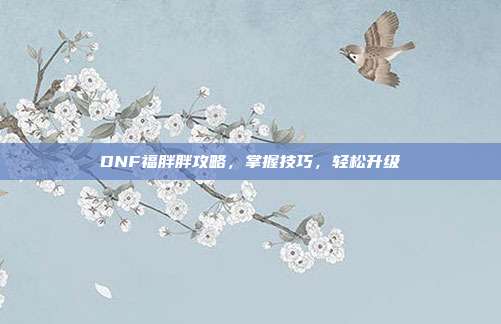 DNF福胖胖攻略,掌握技巧,轻松升级