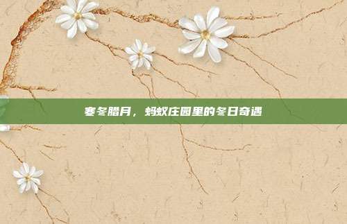 寒冬腊月,蚂蚁庄园里的冬日奇遇