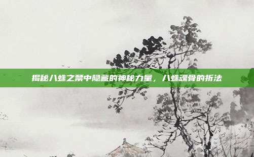揭秘八蛛之禁中隐藏的神秘力量，八蛛魂骨的折法