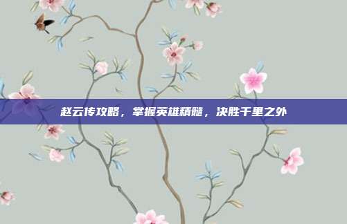 赵云传攻略,掌握英雄精髓,决胜千里之外