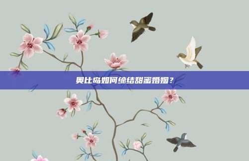 奥比岛如何缔结甜蜜婚姻?