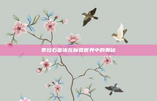 泰拉石首饰在魔兽世界中的奥秘