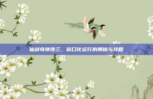 仙剑奇侠传三,窗口化运行的奥秘与攻略