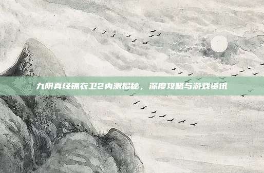 九阴真经锦衣卫2内测揭秘，深度攻略与游戏资讯