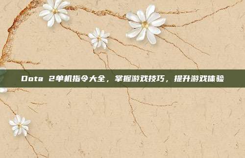 Dota 2单机指令大全，掌握游戏技巧，提升游戏体验