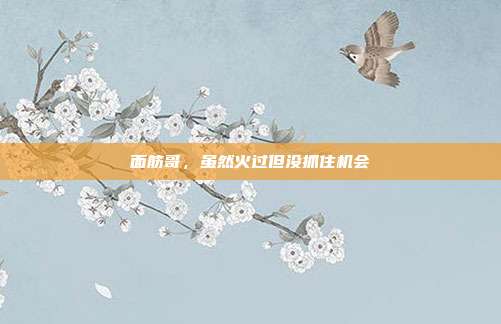 面筋哥,虽然火过但没抓住机会