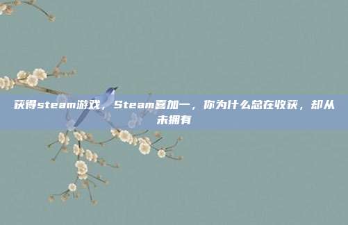 获得steam游戏，Steam喜加一，你为什么总在收获，却从未拥有
