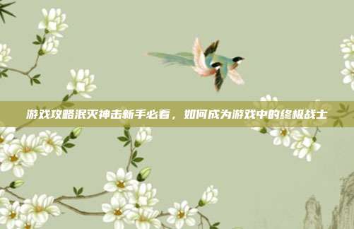 游戏攻略泯灭神击新手必看，如何成为游戏中的终极战士
