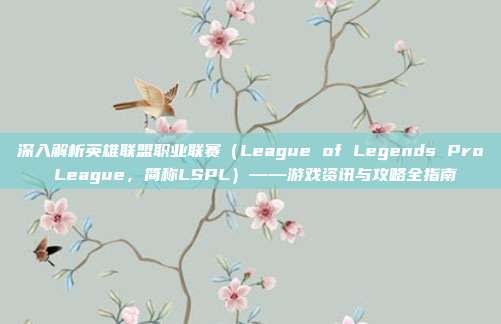 深入解析英雄联盟职业联赛(League of Legends Pro League,简称LSPL)——游戏资讯与攻略全指南
