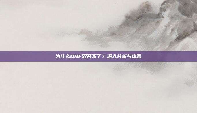 为什么DNF双开不了?深入分析与攻略