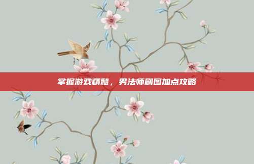 掌握游戏精髓，男法师刷图加点攻略