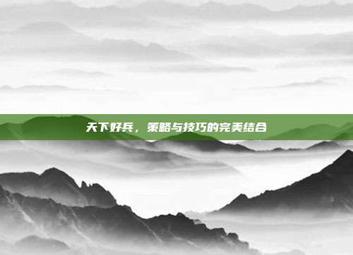 天下好兵，策略与技巧的完美结合