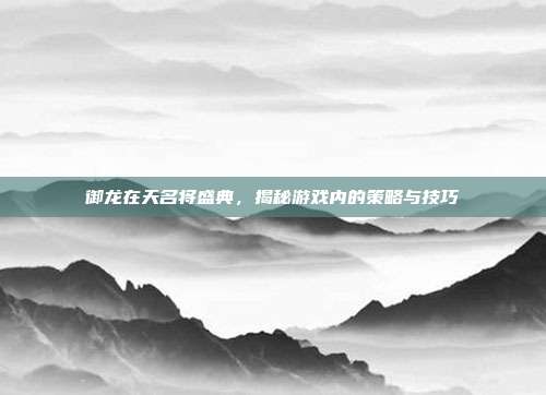 御龙在天名将盛典,揭秘游戏内的策略与技巧