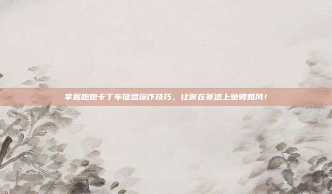 掌握跑跑卡丁车键盘操作技巧，让你在赛道上驰骋如风！