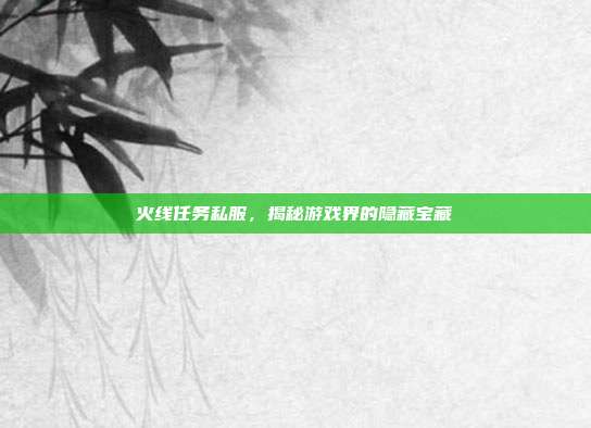 火线任务私服,揭秘游戏界的隐藏宝藏