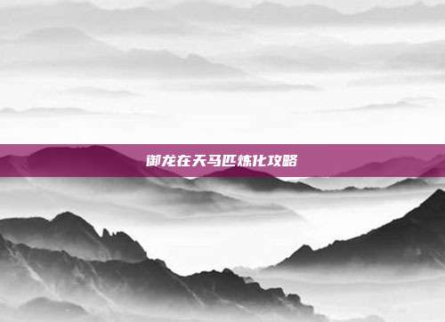 御龙在天马匹炼化攻略