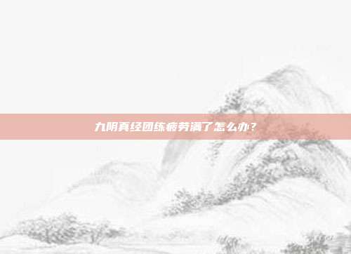 九阴真经团练疲劳满了怎么办?