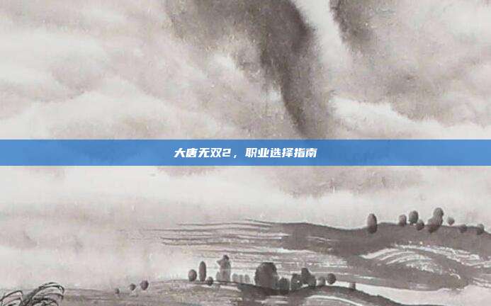 大唐无双2,职业选择指南