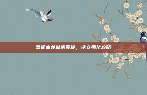 掌握青龙杖的奥秘，铭文强化攻略