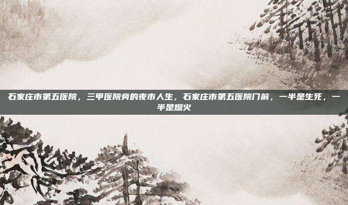 石家庄市第五医院，三甲医院旁的夜市人生，石家庄市第五医院门前，一半是生死，一半是烟火