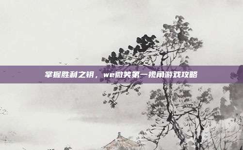 掌握胜利之钥，we微笑第一视角游戏攻略