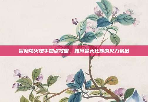 冒险岛火炮手加点攻略，如何最大化你的火力输出