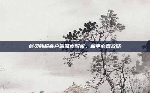 剑灵韩服客户端深度解析，新手必看攻略