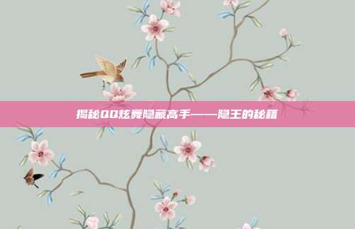 揭秘QQ炫舞隐藏高手——隐王的秘籍