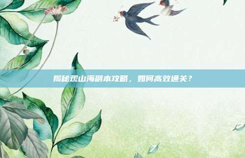 揭秘观山海副本攻略，如何高效通关？