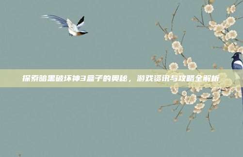探索暗黑破坏神3盒子的奥秘，游戏资讯与攻略全解析