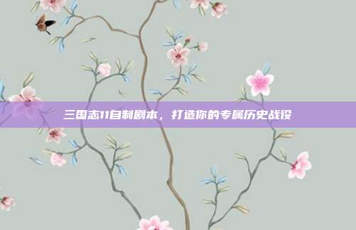 三国志11自制剧本，打造你的专属历史战役