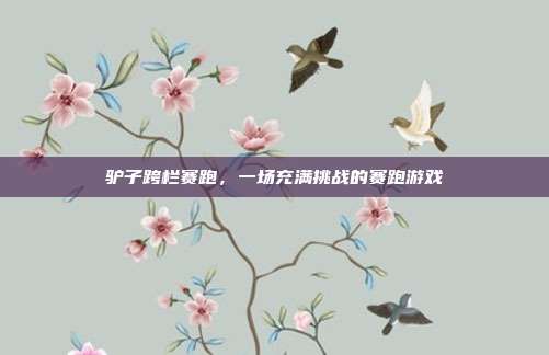 驴子跨栏赛跑，一场充满挑战的赛跑游戏