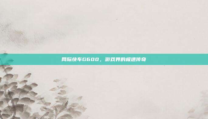 网际快车G600，游戏界的极速传奇